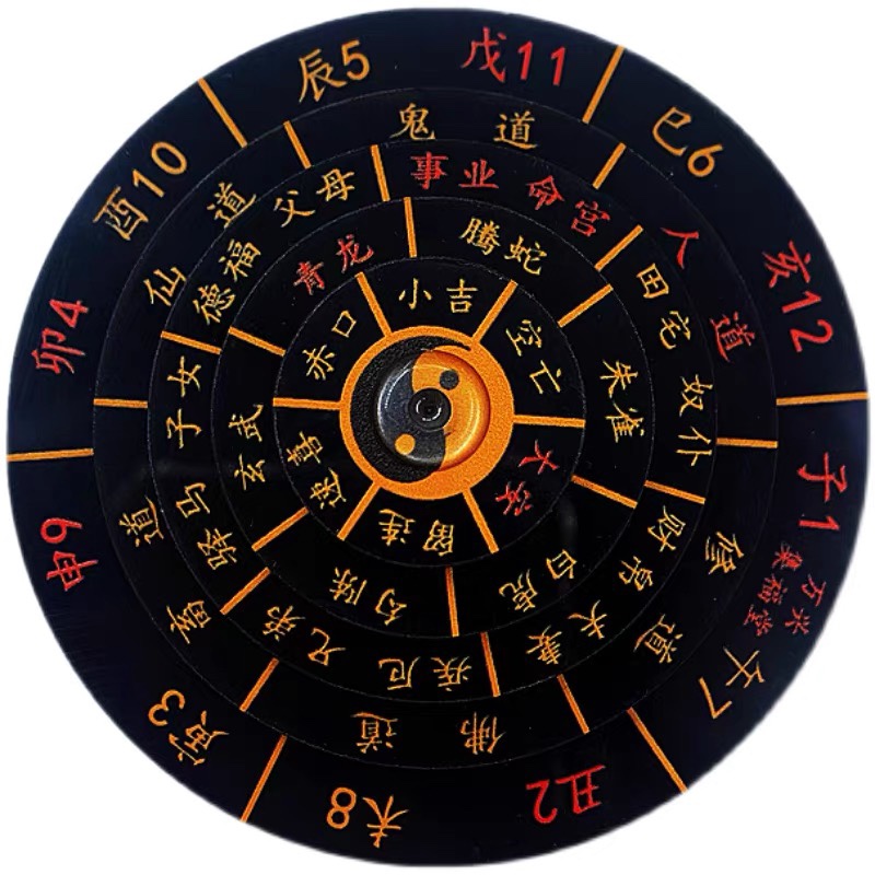 好物推荐专业风水罗盘高精度新款小六壬转盘手盘罗盘五层转动壬盘中式