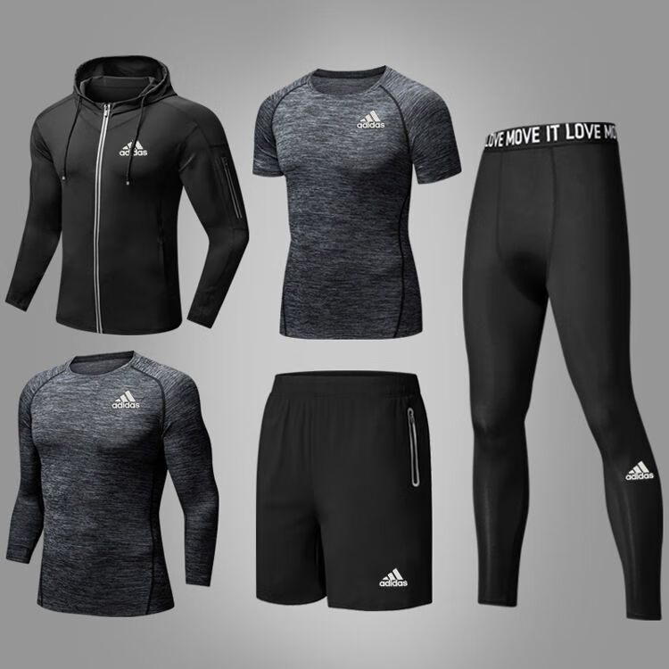 阿迪达斯 (adidas) 三叶草新品速干衣紧身衣裤健身运动服套装男跑步