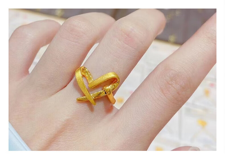 老凤凰个性简约蛇形5g黄金戒指足金999女生戒指指环黄金戒指情人节日