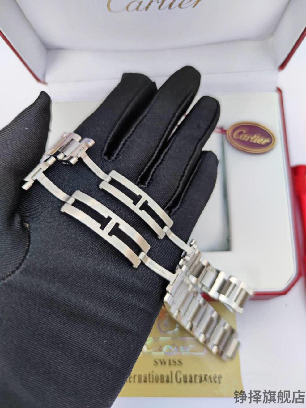 卡地亚手表表带原装适配cartier卡地亚女士钢表带钢带原装女款蓝气球