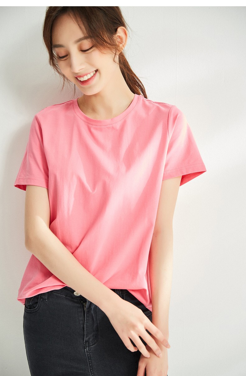 恒源祥白色短袖t恤女2020夏季新款女装半袖纯色直筒宽松打底衫女 qm