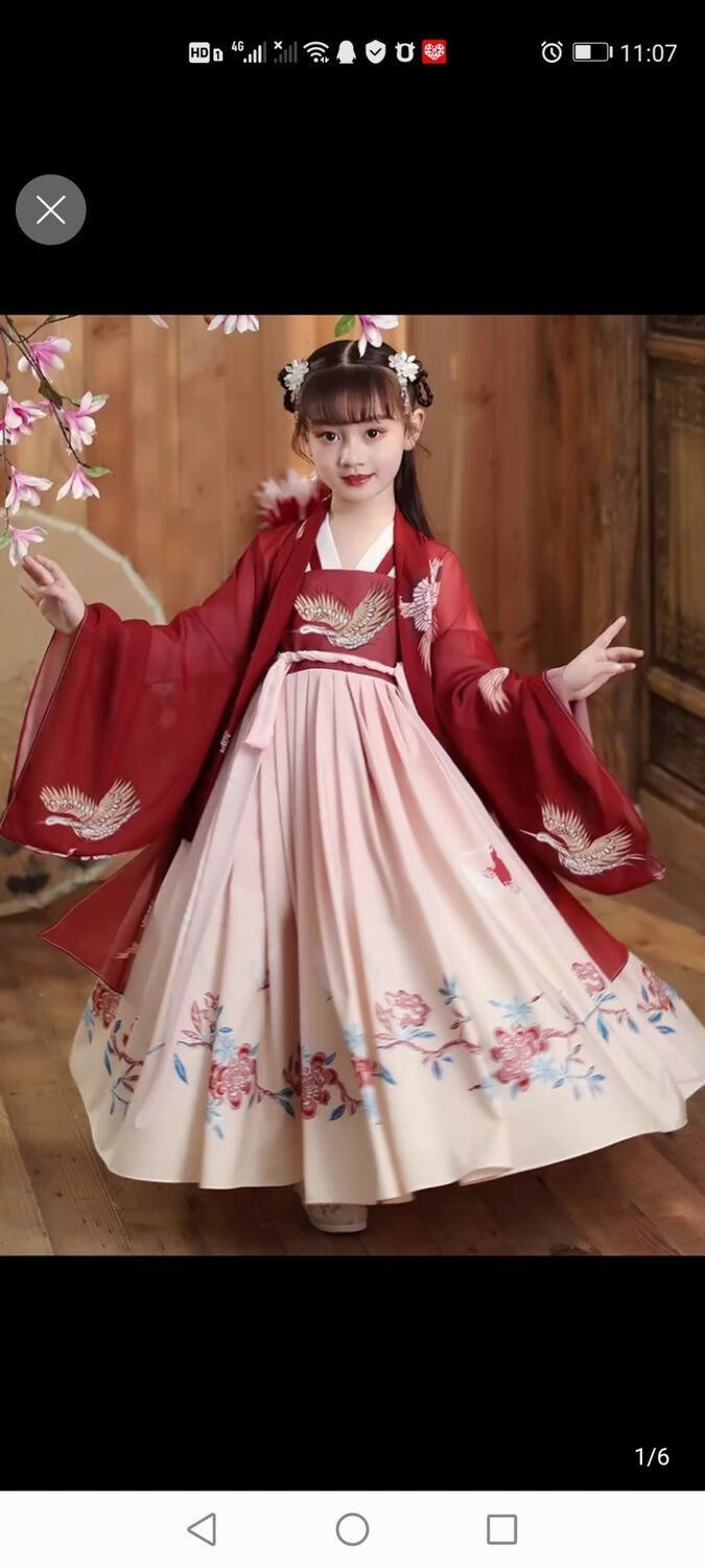 小学生汉服女古装女生10一12岁日常穿春夏儿童汉服女童中国风古装仙气