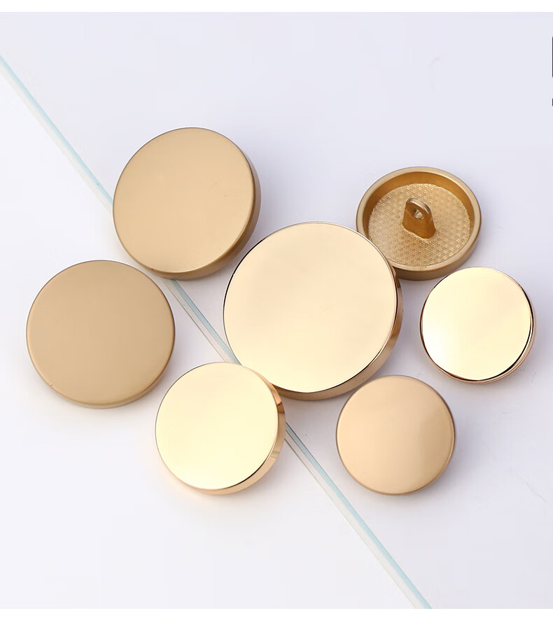 vlrc 金属纽扣圆形平面扣子时尚百搭金色男女西装扣裤子外套风衣大衣