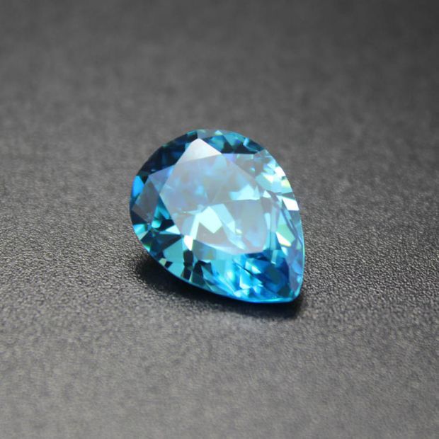 巴西深海蓝宝石11月诞生石和平友谊伦敦蓝托帕石水滴梨形珠宝首饰13x