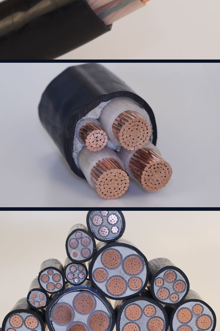国标纯铜三相四线4等芯yjv16253550平方架空地埋电力电缆yjv410