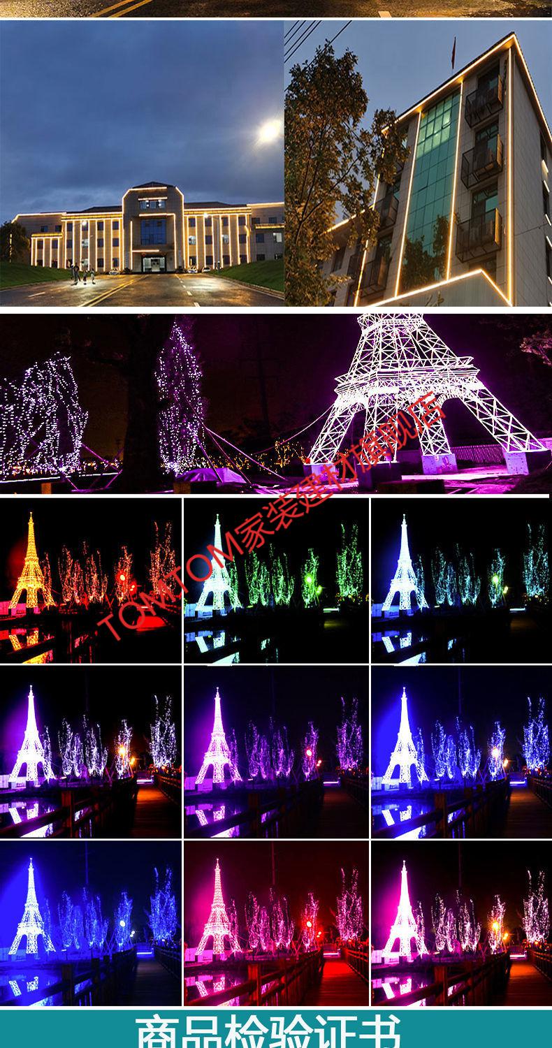 红光灯带led灯带户外彩色灯带防水门头广告牌红色灯带软灯条家装 双排