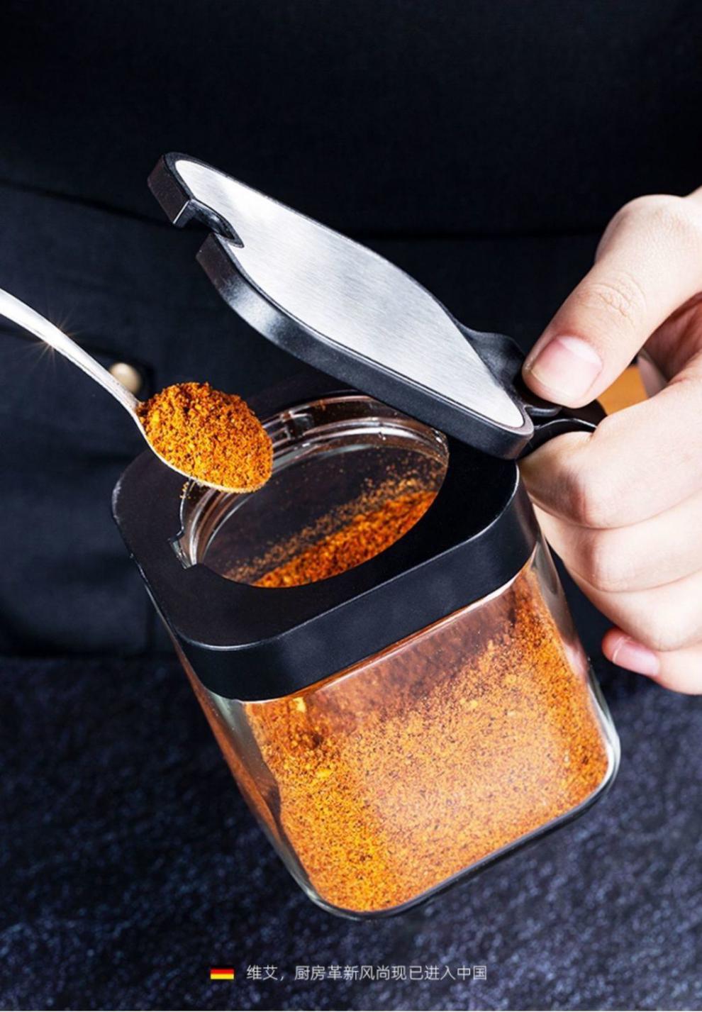 德国ccko不锈钢调料罐组合套装调味瓶盐罐子家用味精调盒厨房玻璃