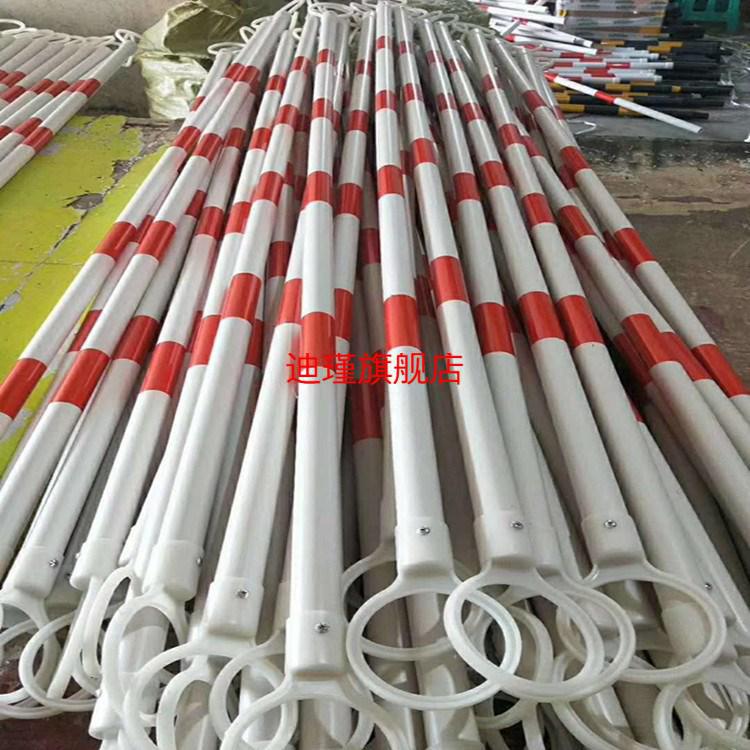 伸缩连接杆反光隔离杆pvc橡胶路锥警示杆交通安全链接标志桶红白伸缩3
