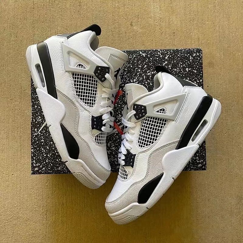【莆田高版本】aj4小白水泥灰白黑篮球鞋潮流复古气垫运动鞋轻便防滑