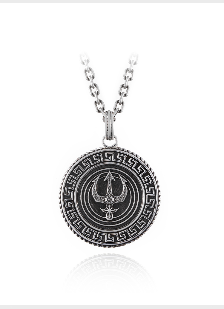 【新品】rockride 海神系列海神波塞冬吊坠 925银项链男士潮 吊坠