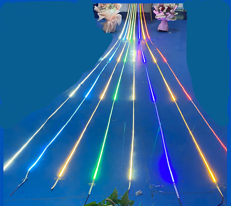 5低压12v 24v单色流星流水跑马追光灯带婚庆广告招牌高楼轮廓氛围