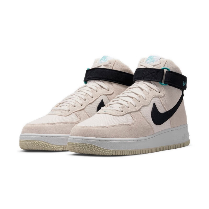 耐克nike air force 1 af1高帮奶油米白黑空军 休闲板鞋 dh5623-100