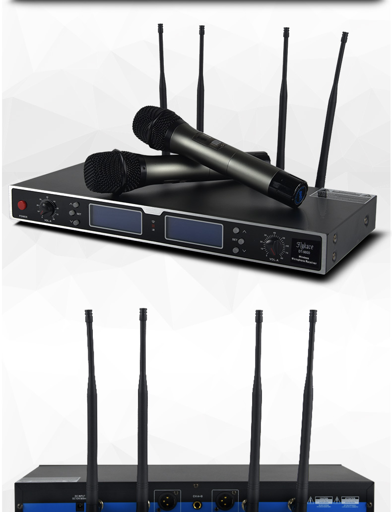 米向flykace dt-5880远距离无线话筒 300米u段红外对频手持无线麦克风