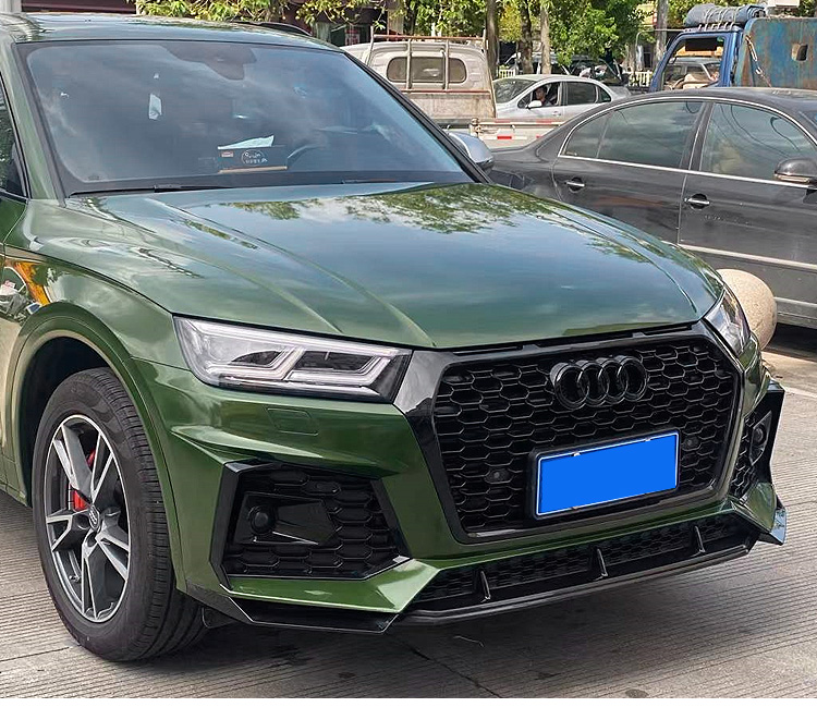 奥迪q5l改装 黑武士适用于q5l后唇rsq5蜂窝中网mtm星耀大包围外观前脸