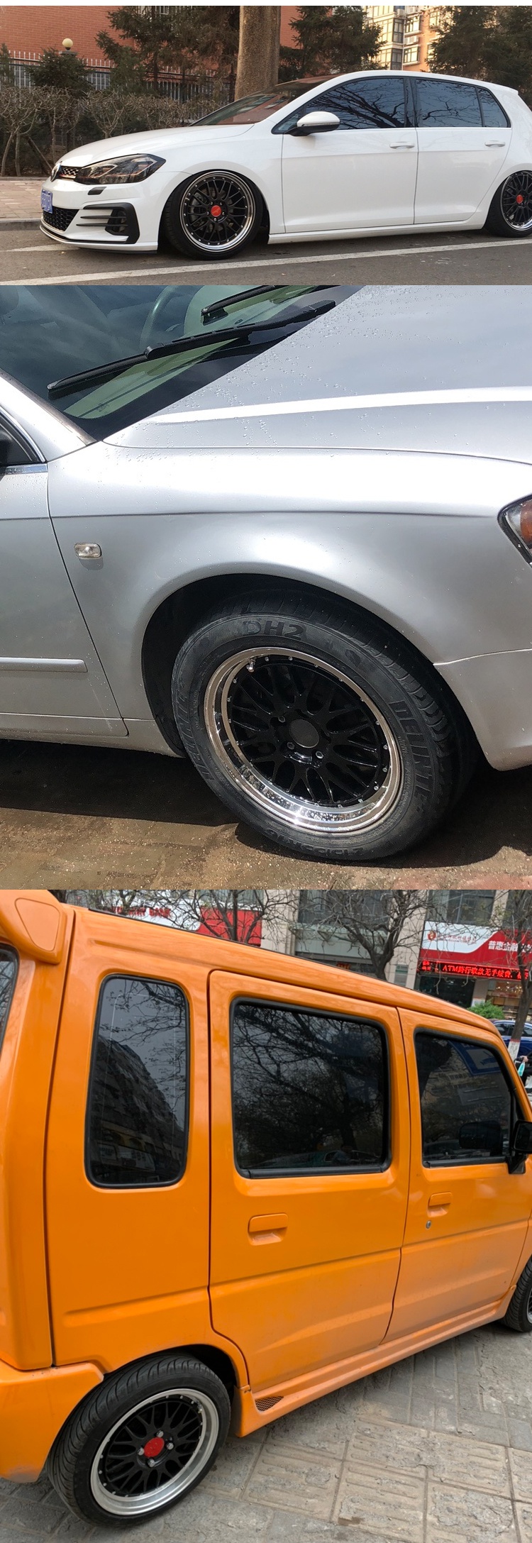 旋压轮毂适配锐志思域雅阁宝来polo高尔夫凯美瑞福克斯 te37黑色车边