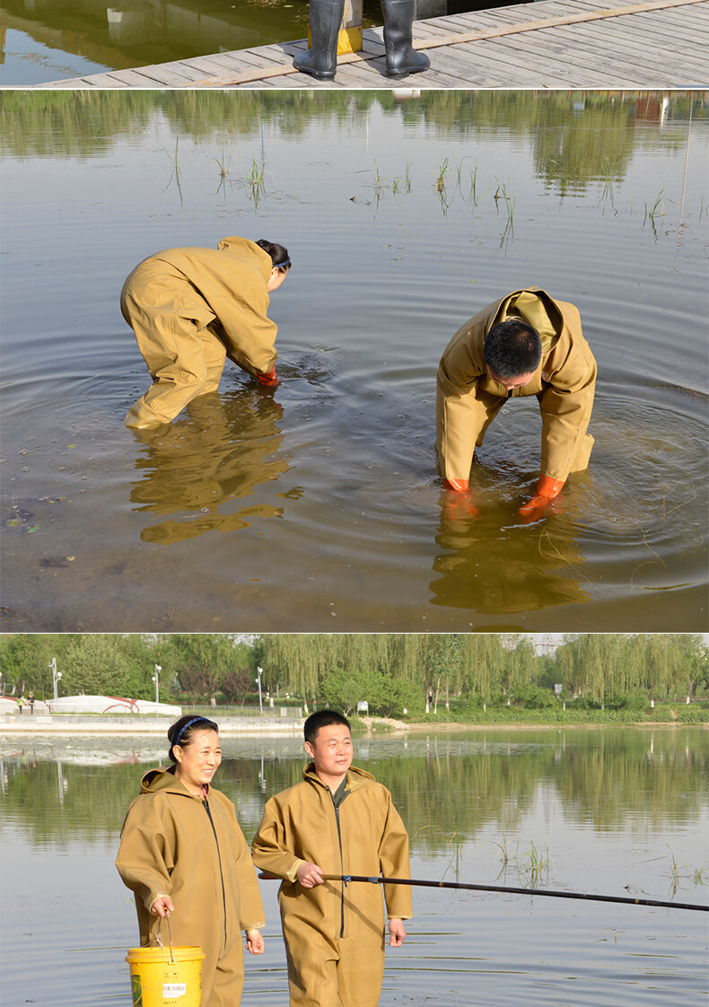 下水裤钓鱼服捕鱼超轻男皮叉抓鱼挖藕服雨裤子防水衣钓鱼男涉防水衣服