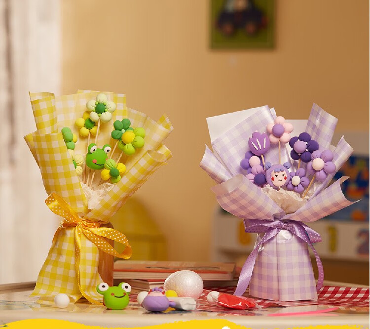 教师节礼物创意超轻粘土花束手工diy儿童制作材料包幼儿园橡皮泥4d