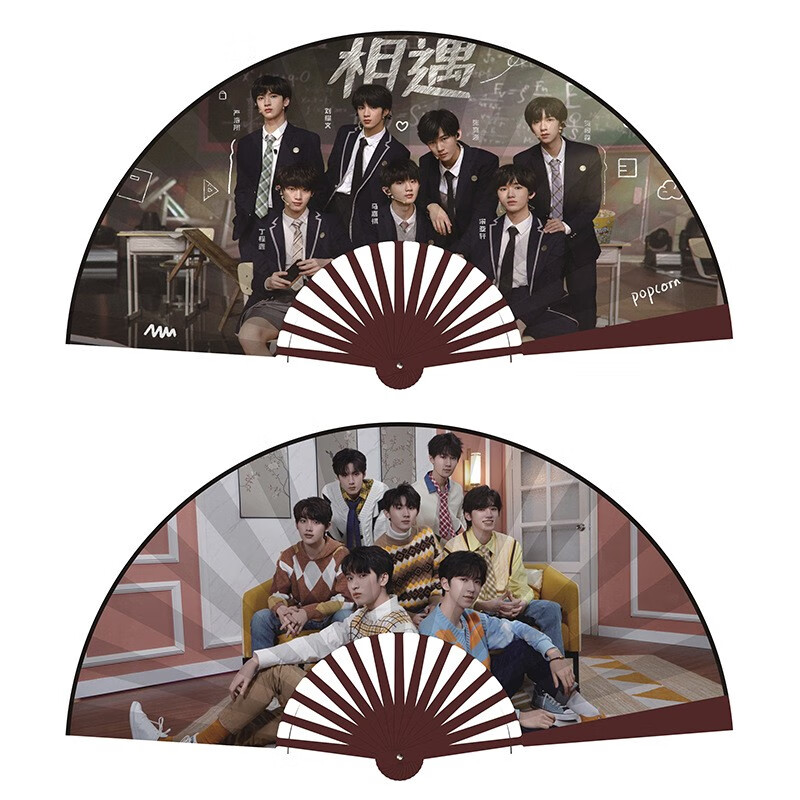 tnt时代少年团扇子明星10寸大号绢布折扇竹扇夏时代110寸明星折扇