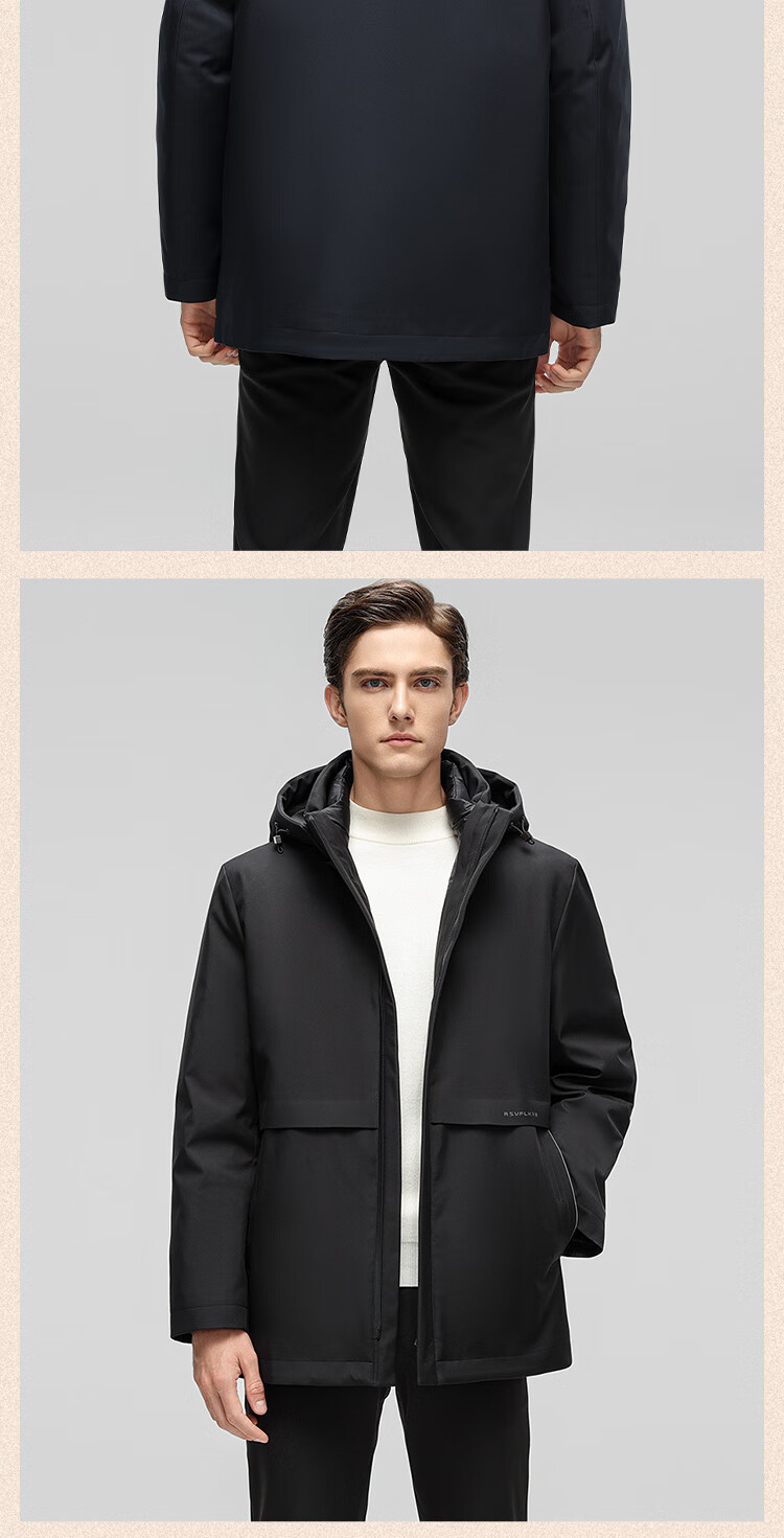 SNOWFLYING [Durable Goose down Jacket] Men's Detachable Inner Liner Warm Coat for Middle-Aged And Elderly Fathers 13
