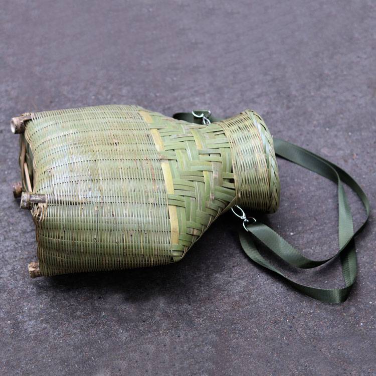 竹编 手工竹编垂钓采摘篓仿旧虾笼舞台道具竹篓竹筐 小号(装小鱼虾约8