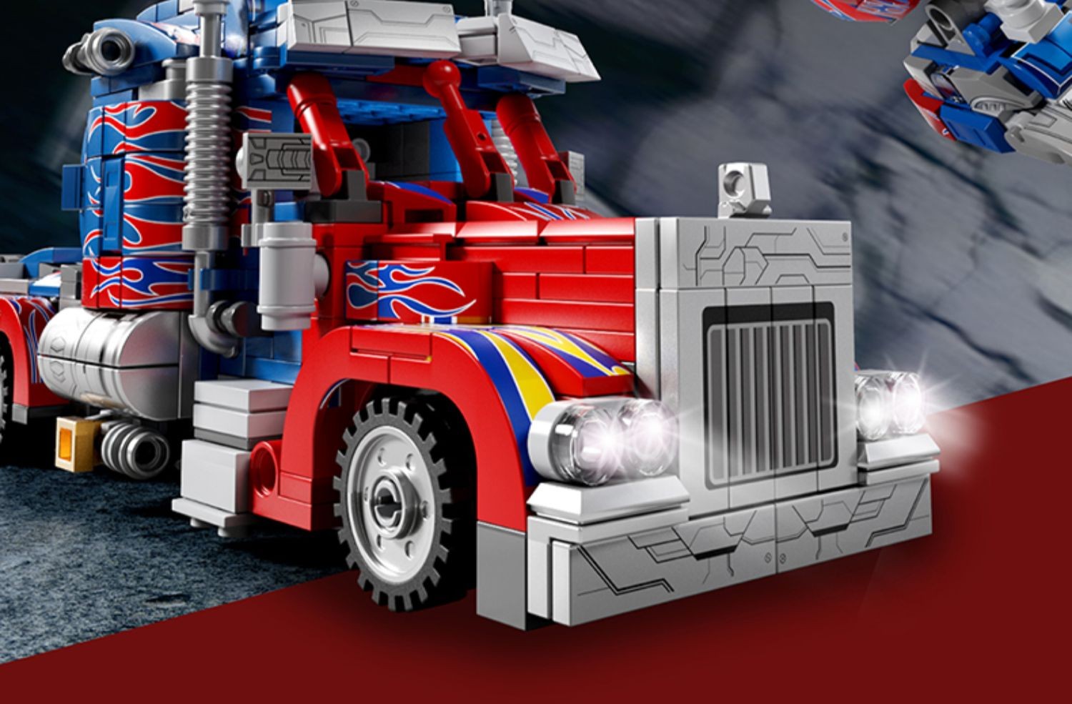 男孩女孩机器人拼装汽车模型玩具生日礼物擎天柱两变形态813颗粒7013