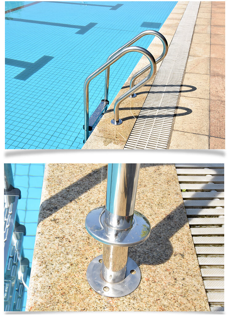 牛摇游泳池下水扶梯304不锈钢爬梯加厚梯子扶手泳池水下楼梯踏板设备