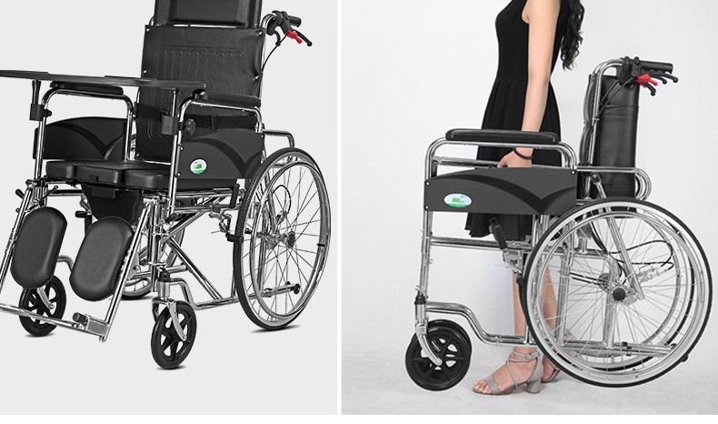 多功能护理型可孚逸舒轮椅折叠轻便老人残疾人手动轮椅带坐便高靠背