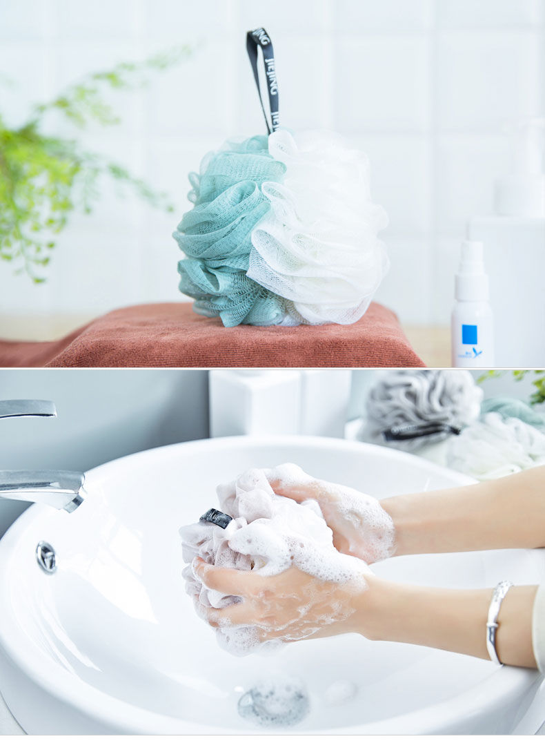 洗澡球沐浴球花球搓背搓澡两用可爱少女儿童起泡泡澡洗浴洗澡巾用品不