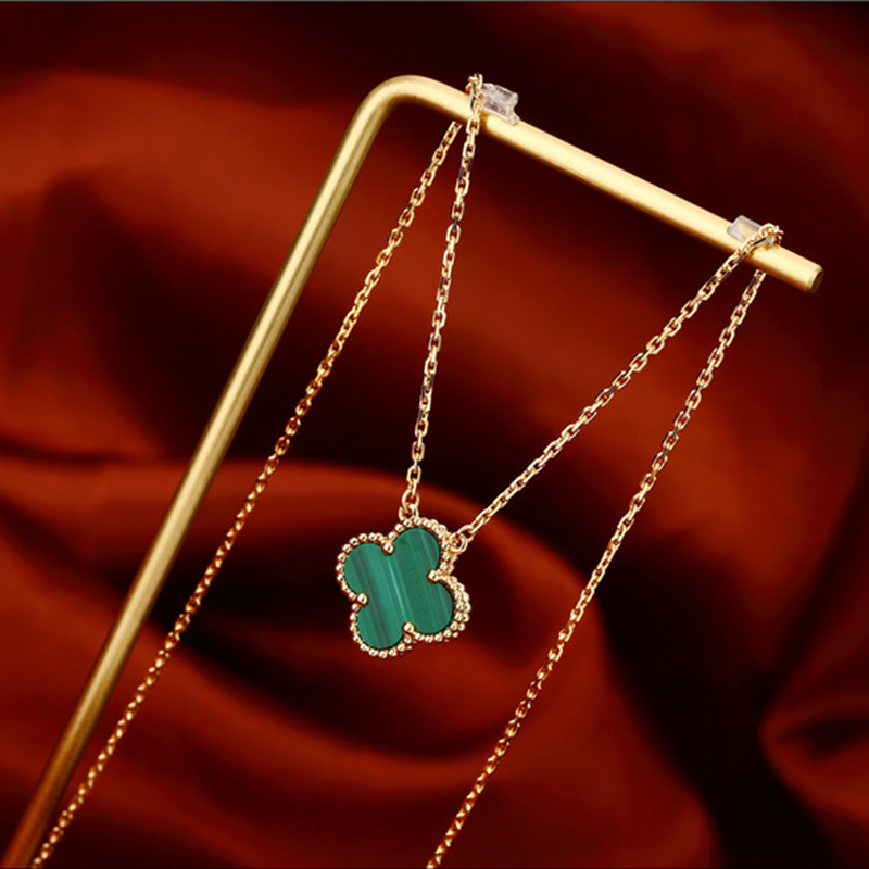 【正品鉴定】vca梵克雅宝项链女18k金白珍珠贝母红玉髓孔雀石黑玛瑙