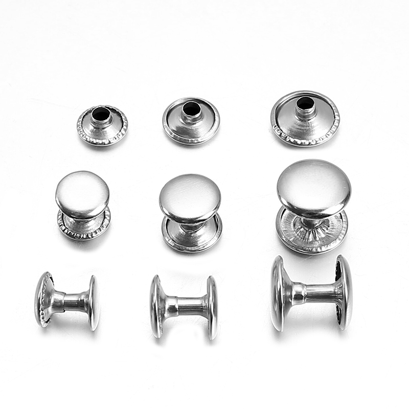 铆钉 单面 双面 帽钉 空心撞钉 子母 柳钉 1000套 6*6双面枪黑1000套