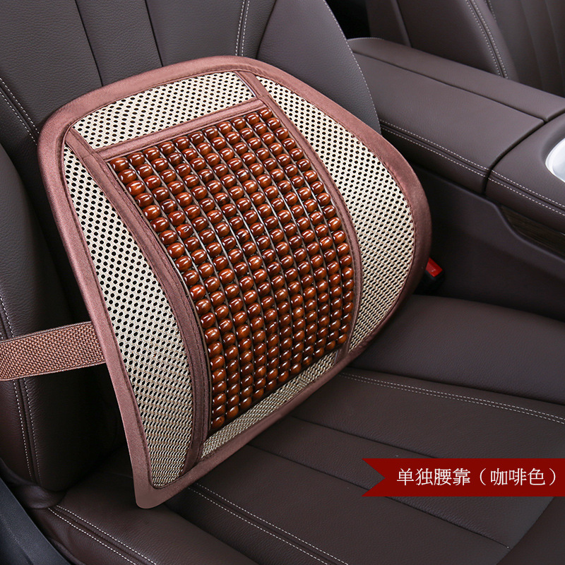 夏季汽车透气靠垫车用靠背垫通用车内办公室腰部支撑座椅子腰垫纯黑色