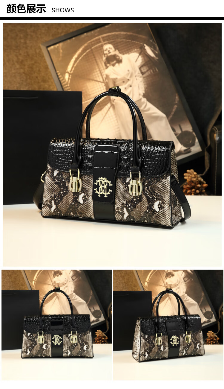 法玛莎(favmartha)2022新款大气鳄鱼纹中年妈妈包包时尚