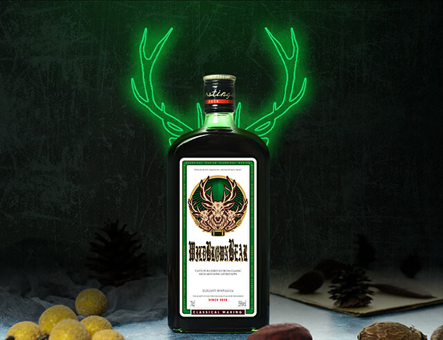 送同款一瓶抖音网红同款鹿头酒嘴国产棕熊利口酒调配酒夜场酒吧直供力