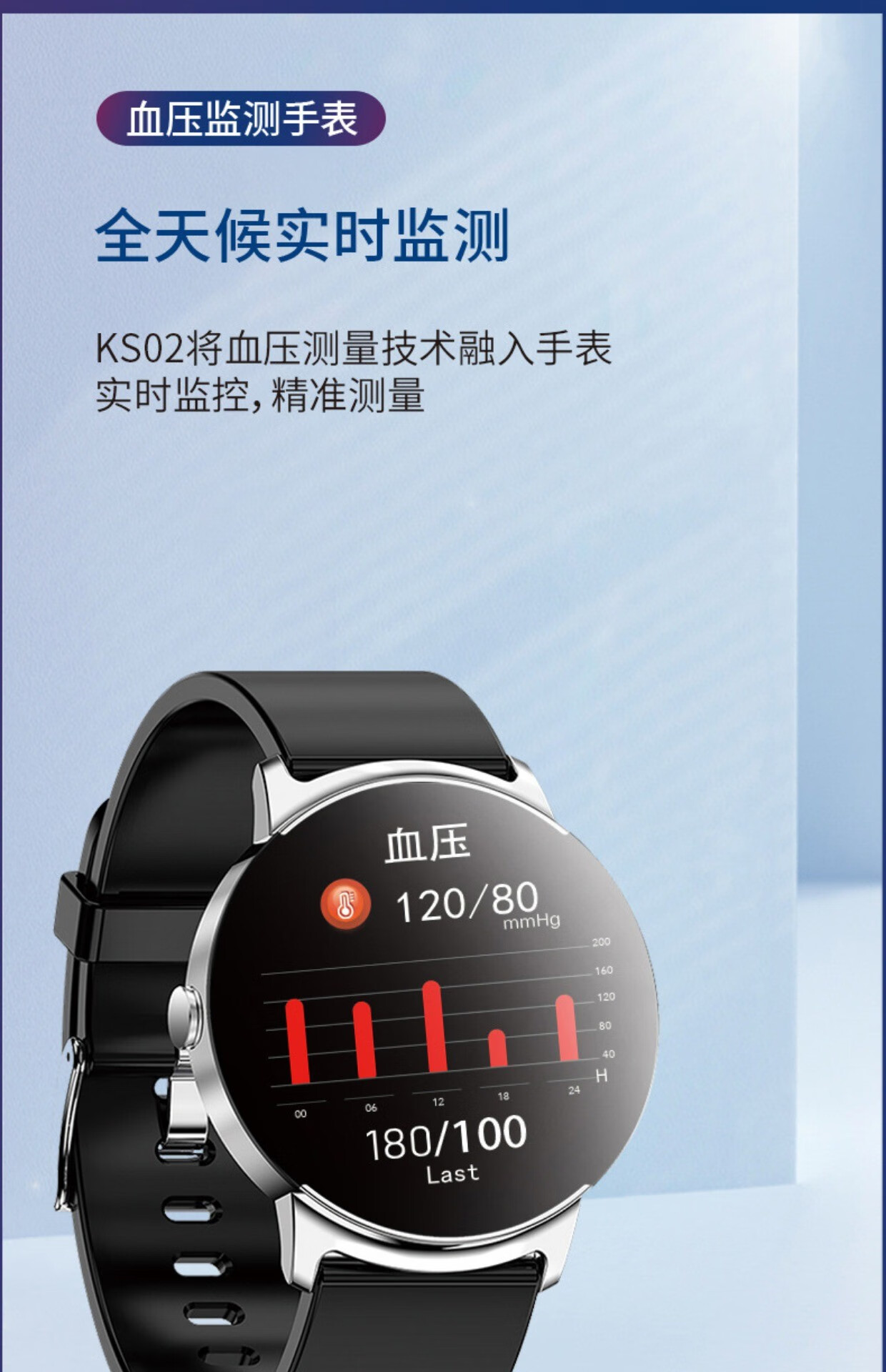 华鸿蒙为通用级无创测血糖手表高精准智能手表血糖测心率血压血氧体温