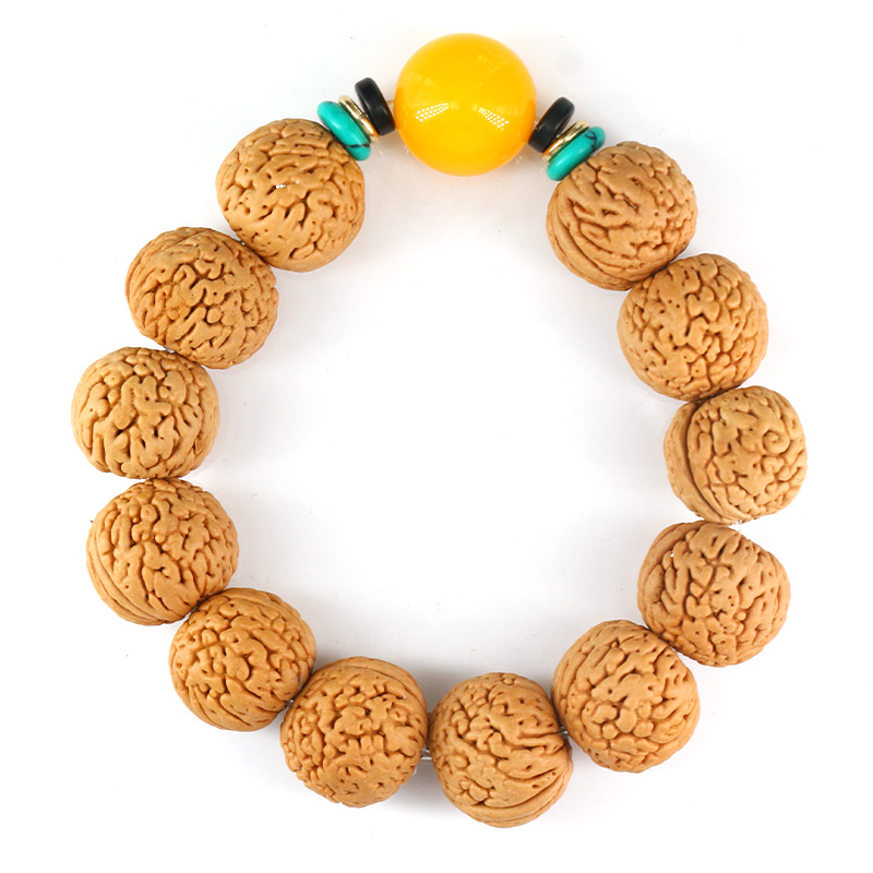 山中玉脑纹桃核手串野生山桃核原籽蚂蚁纹仙桃菩提配饰文玩秦岭桃胡密