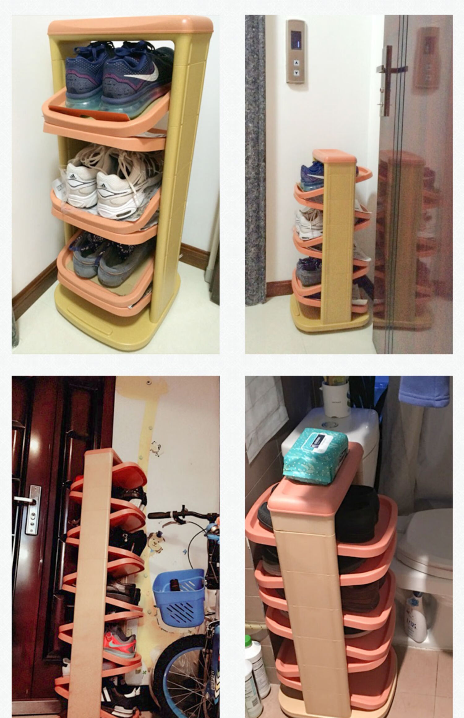 浙韵塑料鞋架日本进口iseto收纳鞋架子塑料家用组合整理架家多层创意