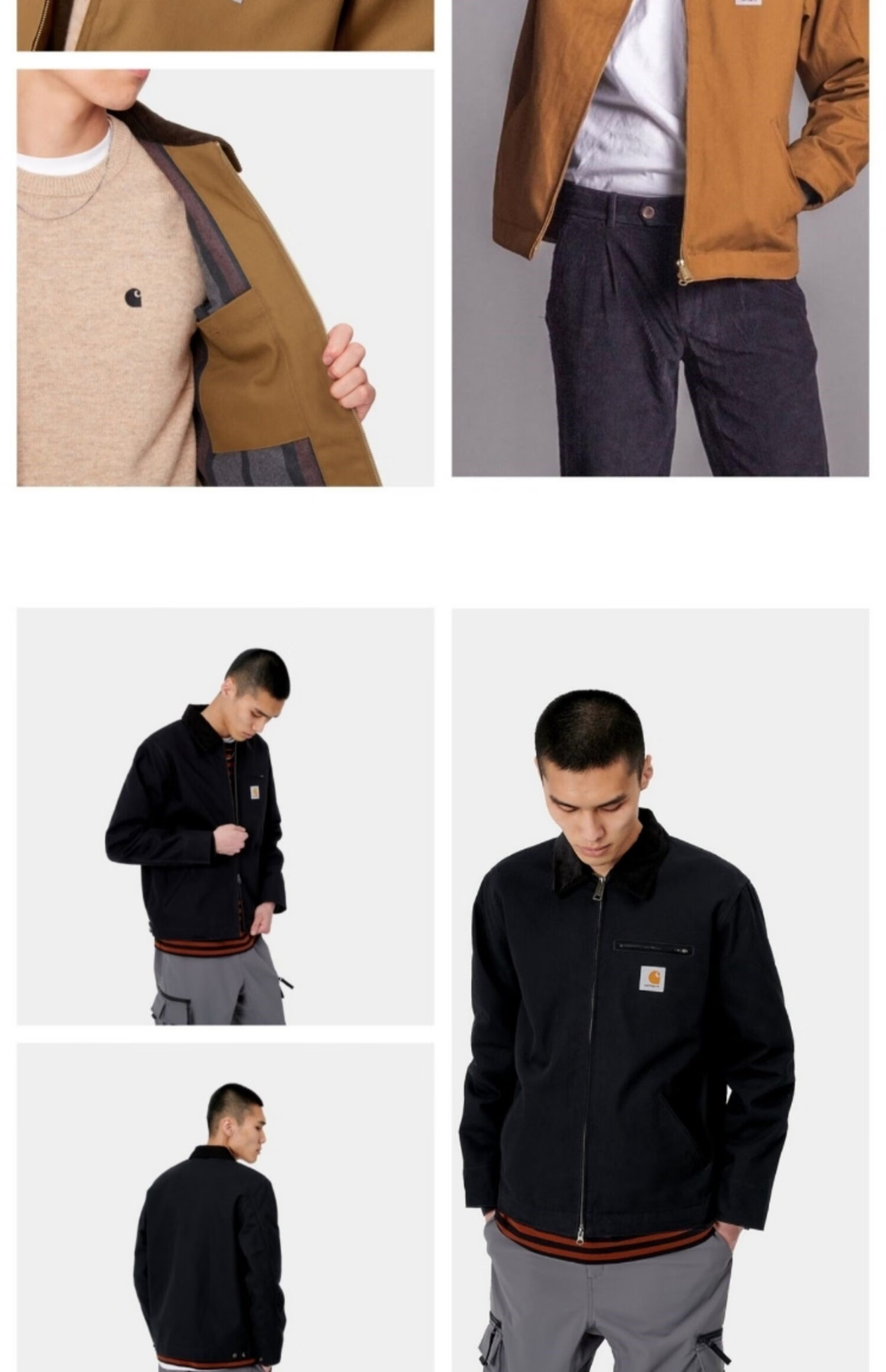 底特律夹克卡哈特carhartt detroitj001长袖纯色底特律美式 经典啡