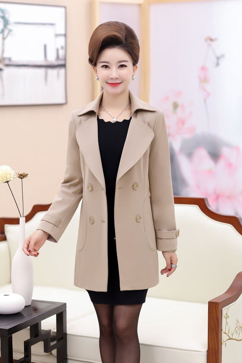 中老年女外套春秋外套女气质套装女装40-50岁大码妈妈装春秋风衣z