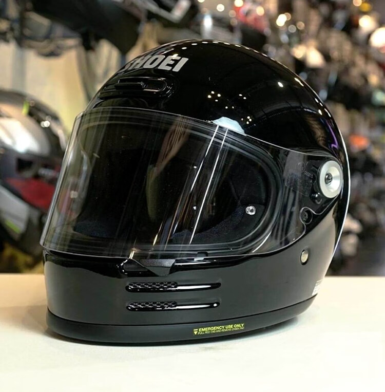 shoei glamster 复古哈雷攀爬者拿铁摩托赛车电动全盔头盔 black 亮黑
