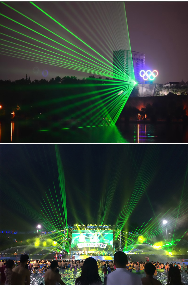 捷创 户外防水地标摇头激光灯大功率楼顶景区水幕广告极光镭射灯灯光