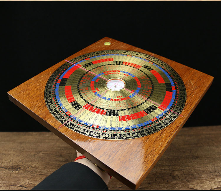 红木李居明罗盘玄空飞星罗盘纯铜风水盘高精度初学者9寸指南针大随身