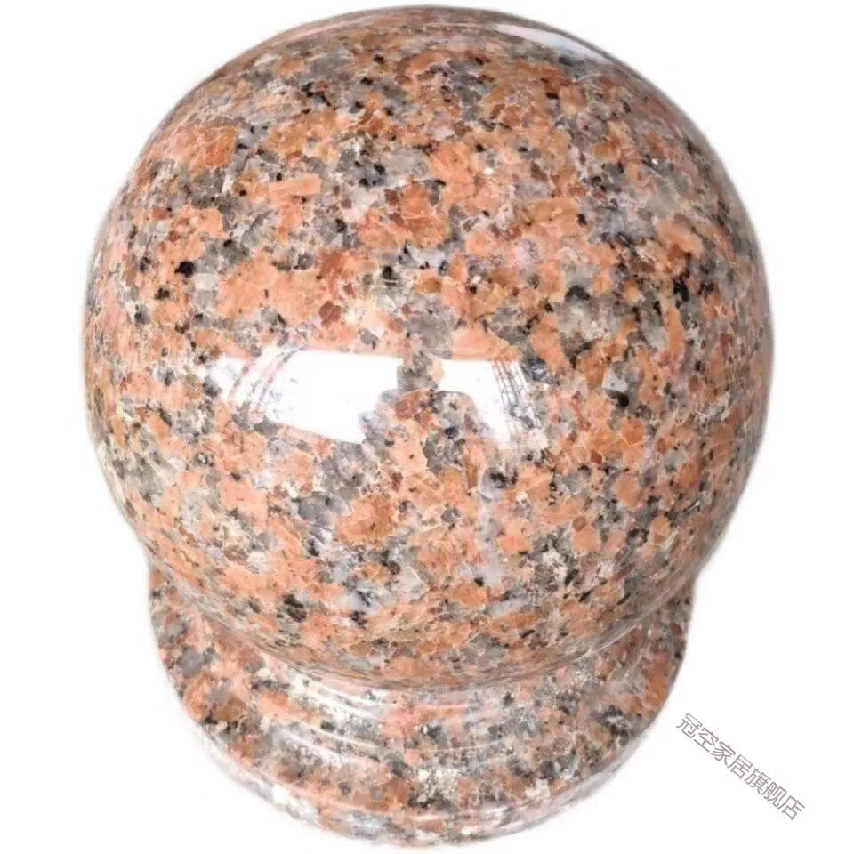 轻奢高端门柱球花岗岩石材大理石路障石挡车石球挡车球枫叶红圆球石球