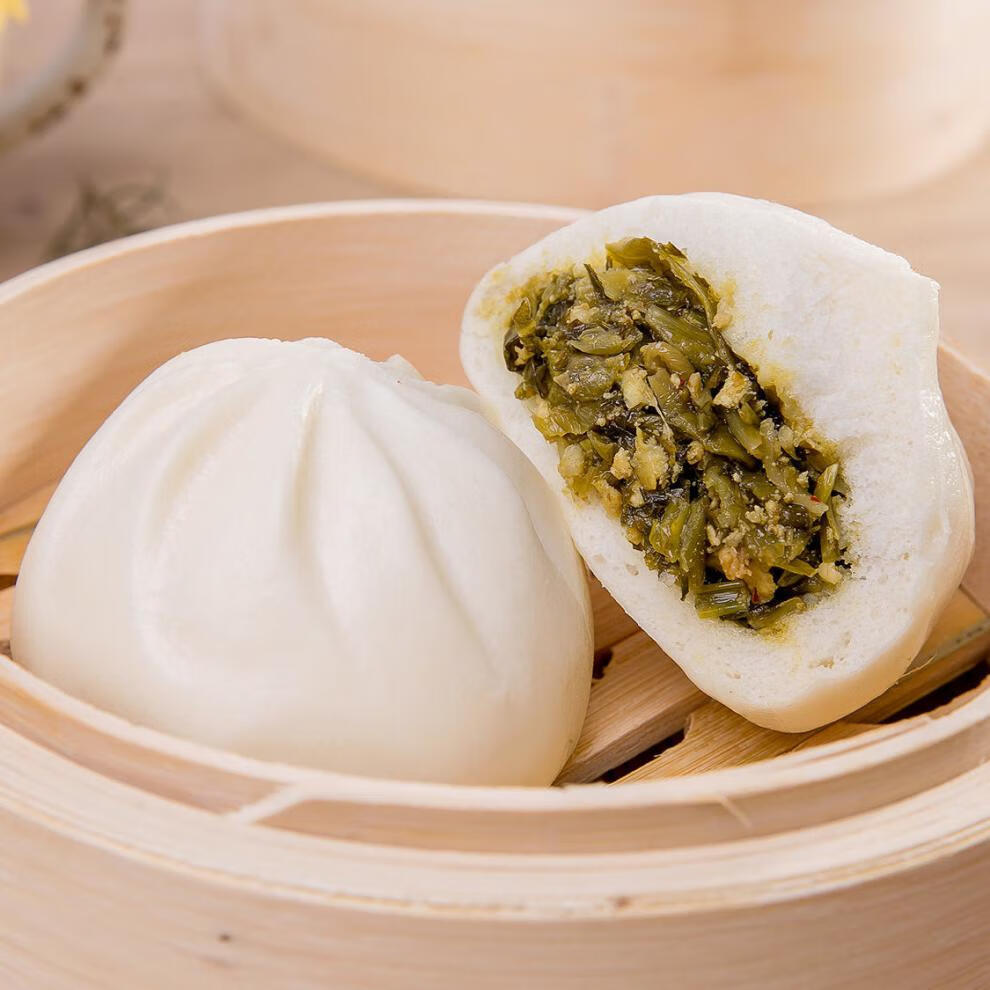 芭比馒头 巴比鲜肉包早餐素包速食营养菜包酸菜梅干菜粉丝馒头组合套