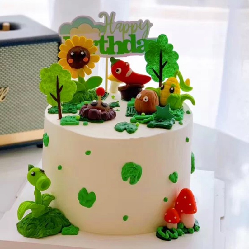 植物大战僵尸游戏儿童卡通生日蛋糕同城配送全国上海北京深圳广州天津