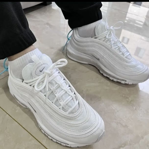 【自营官方旗舰】air max 97白子弹全掌气垫鞋3m反光白蓝男女鞋白绿