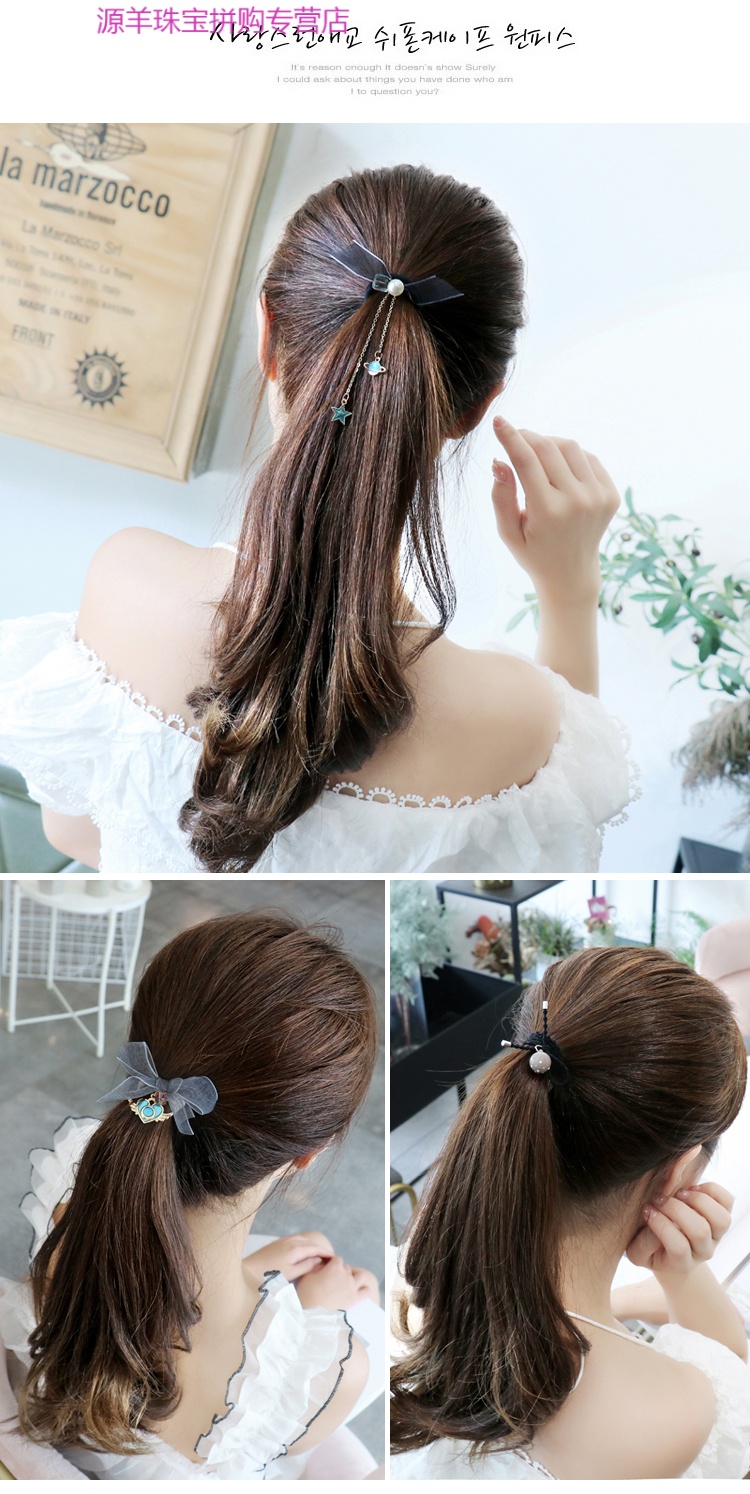 ins星空头绳女韩版发绳发圈网红少女韩版可爱橡皮筋抖音皮套头饰 3447