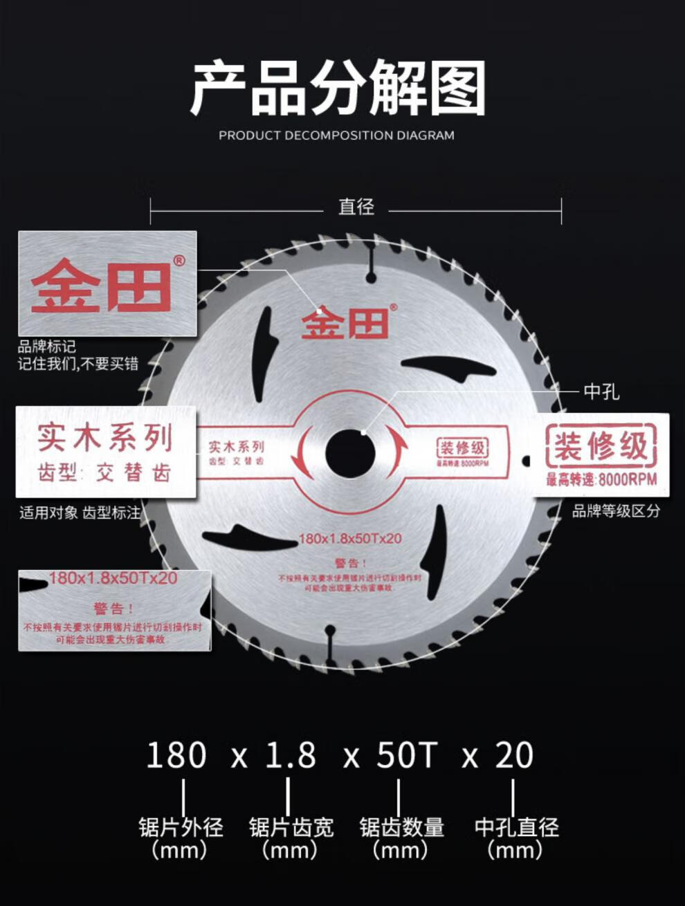 新型木工锯片新型锯片木工装修级切割机角磨机切割片4-10寸木用合金