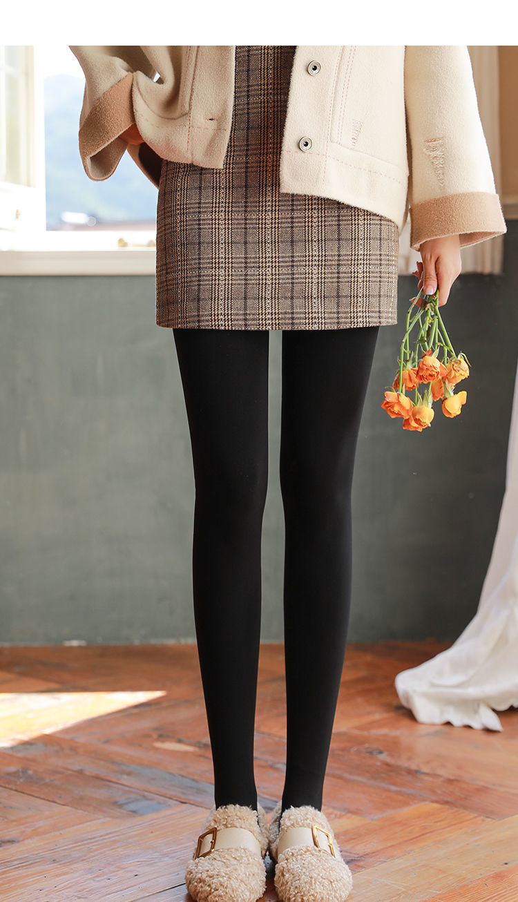 打底裤女不掉档500克光腿神器裸感隐形女超自然秋冬肉色加绒加厚裤高