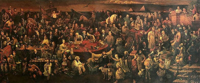 世界103位名人画100位历史名人合集海报李小龙关羽牛皮纸装饰墙贴书房