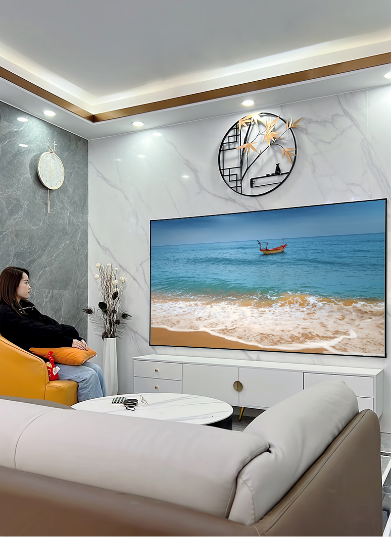 jjzer竹者投影画框幕布抗光家用投影仪硬屏幕布投墙长短焦高清激光